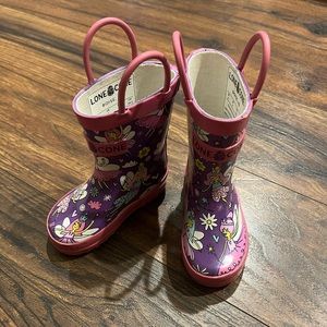 Adorable baby girl rain boots